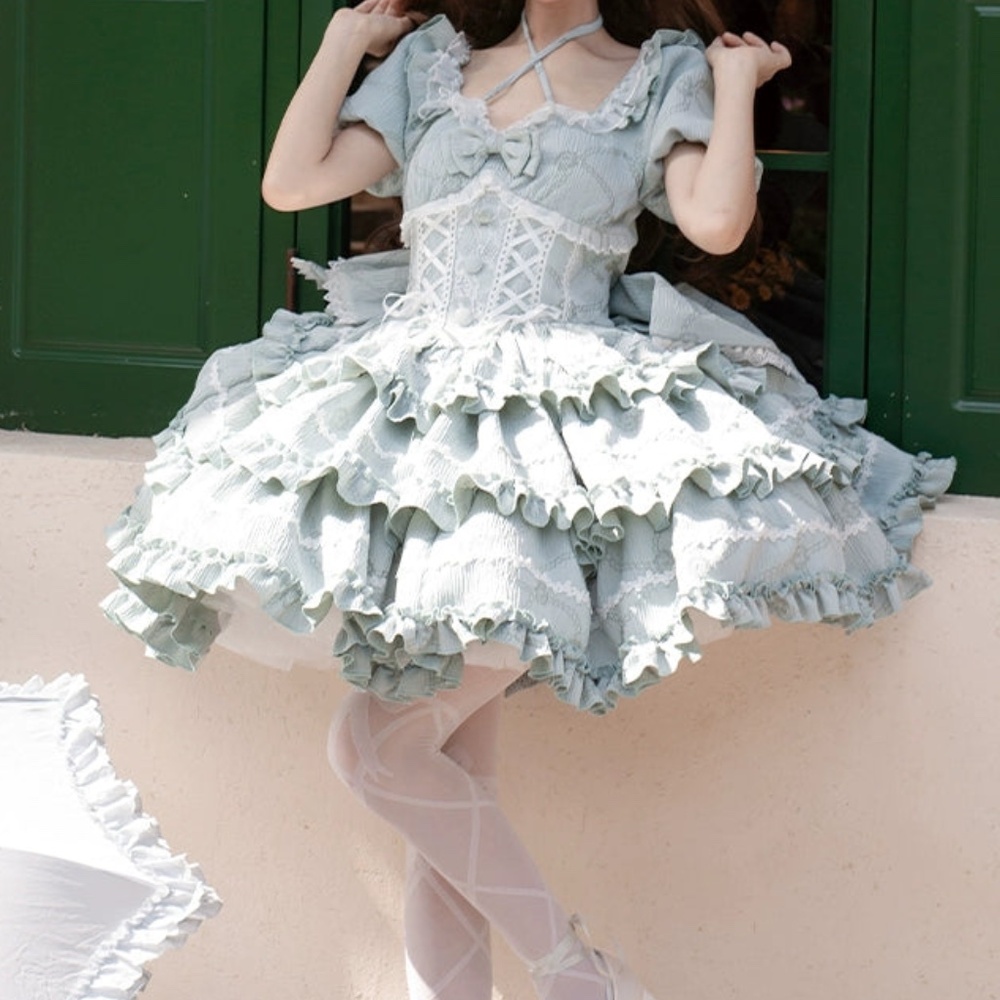 🛑LAST CHANCE🛑 NWT Ocelot Mint Sweet Lolita OP Princess Dress - Picture 2 of 12